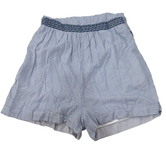 Japna Striped Blue & White Romper With Embroidered Trim - Womens Medium - Picture 10 of 10